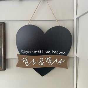 Heart-Shaped Countdown Sign for wedding